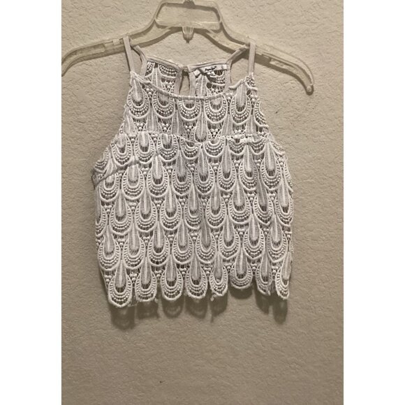 Papaya White Lace Crop Top With Intricate Pattern For Women Size s - Picture 2 of 5
